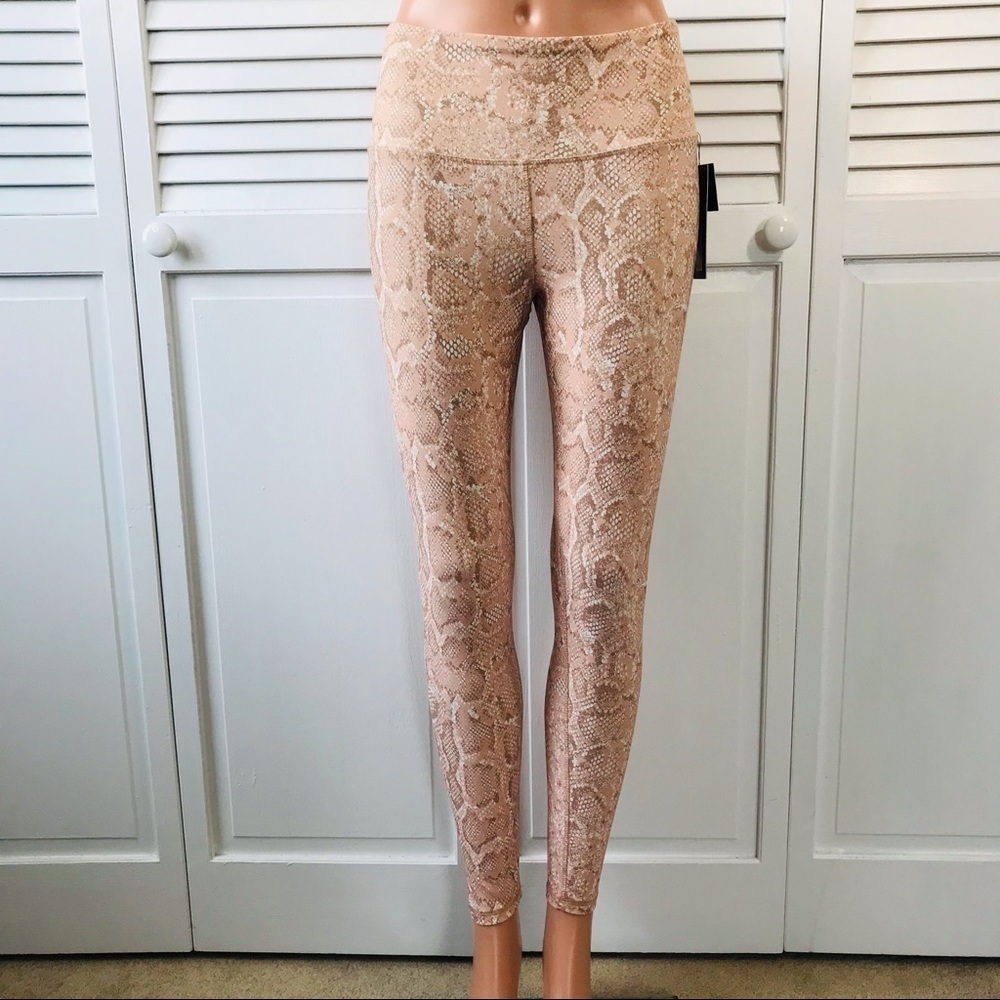 New BCBGMAXAZRIA Snakeskin Print Leggings Size Small